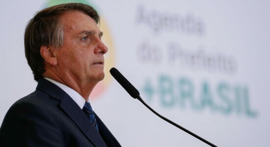 Bolsonaro durante cerimônia no Palácio do Planalto