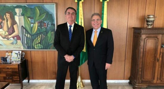 Presidente Jair Bolsonaro e o ministro da Saúde, Marcelo Queiroga