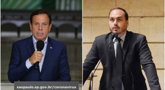 Governador de SP, João Doria, e vereador Carlos Bolsonaro