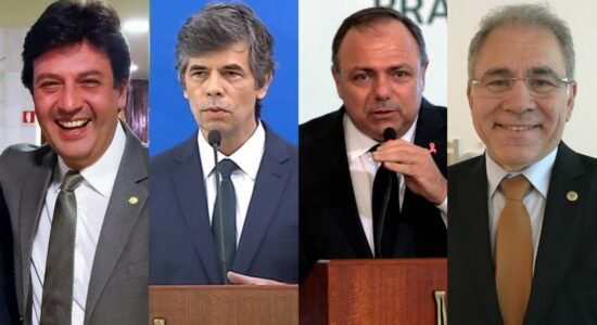 Ministros da Saúde do governo Bolsonaro, Mandetta, Teich, Pazuello e Queiroga