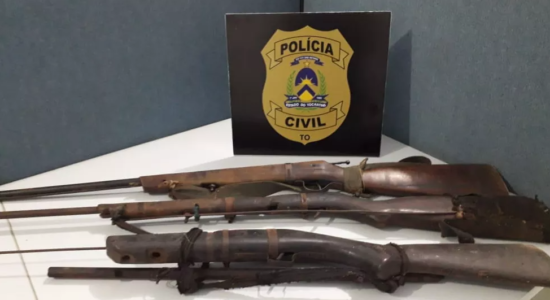 Armas encontradas na casa do suspeito
