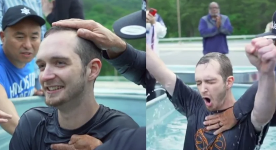 Homem suicida se depara com culto, recebe Jesus e é batizado