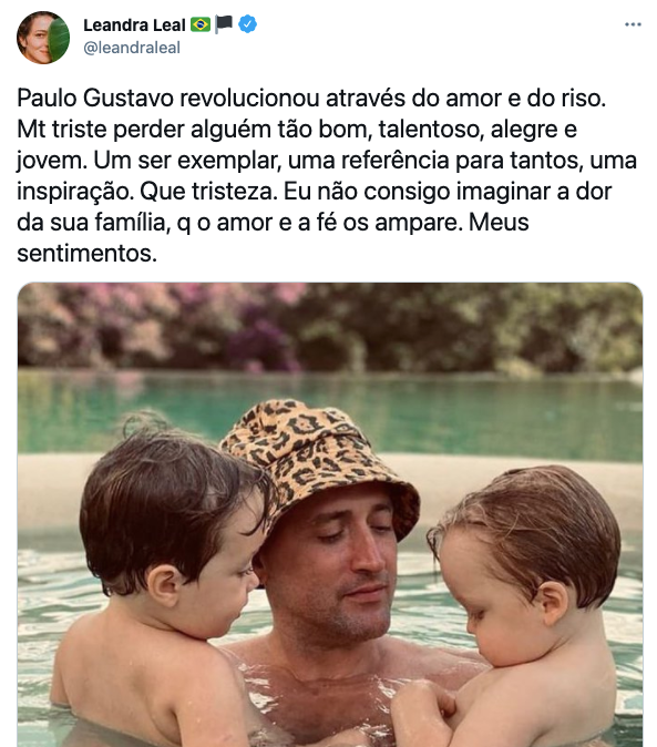 Artistas, clubes de futebol e até políticos renderam homenagens ao ator Paulo Gustavo