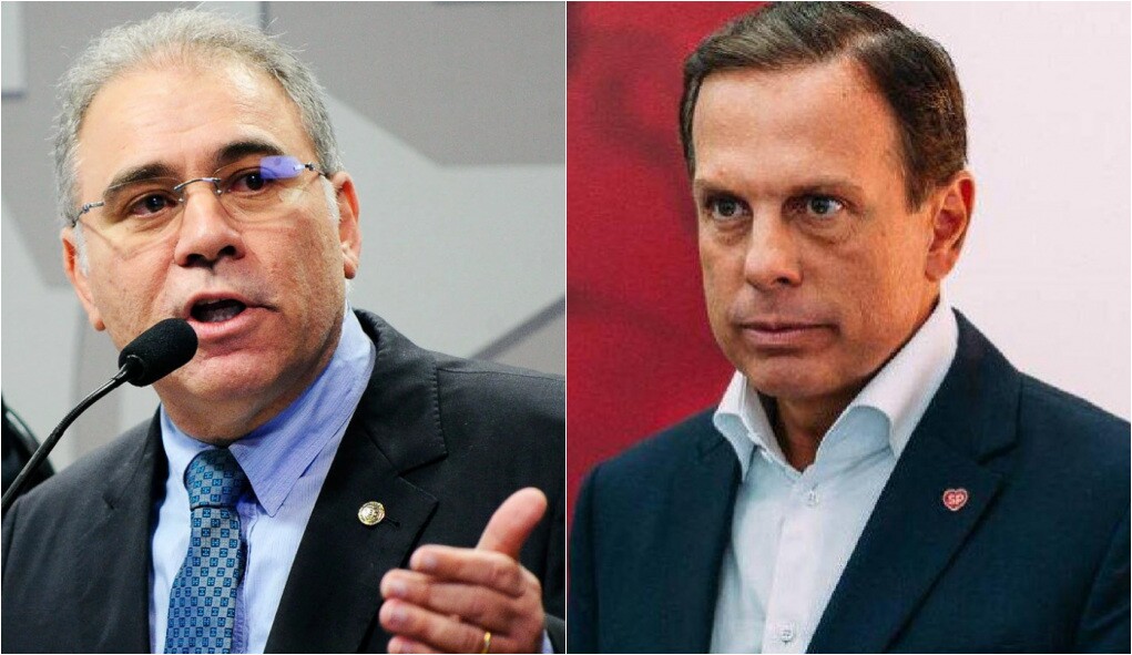 Ministro Marcelo Queiroga e o governador João Doria trocaram farpas nas redes sociais