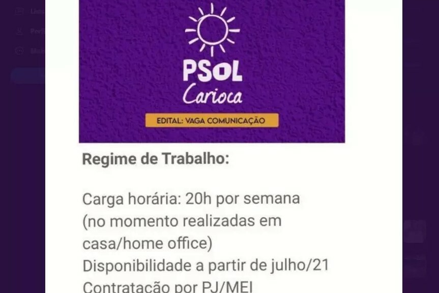 PSOL apaga anúncio de contratação por pessoa jurídica
