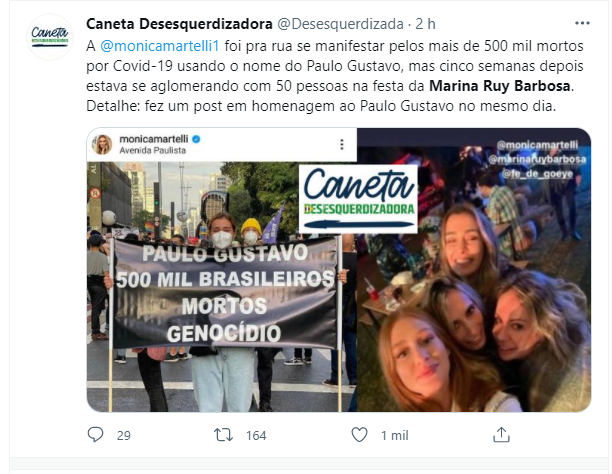 Durante pandemia, Marina Ruy Barbosa faz festa para 50 pessoas e web aponta hipocrisia