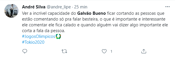 Galvão Bueno teve narração criticada nas redes sociais
