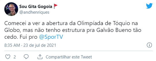 Galvão Bueno teve narração criticada nas redes sociais