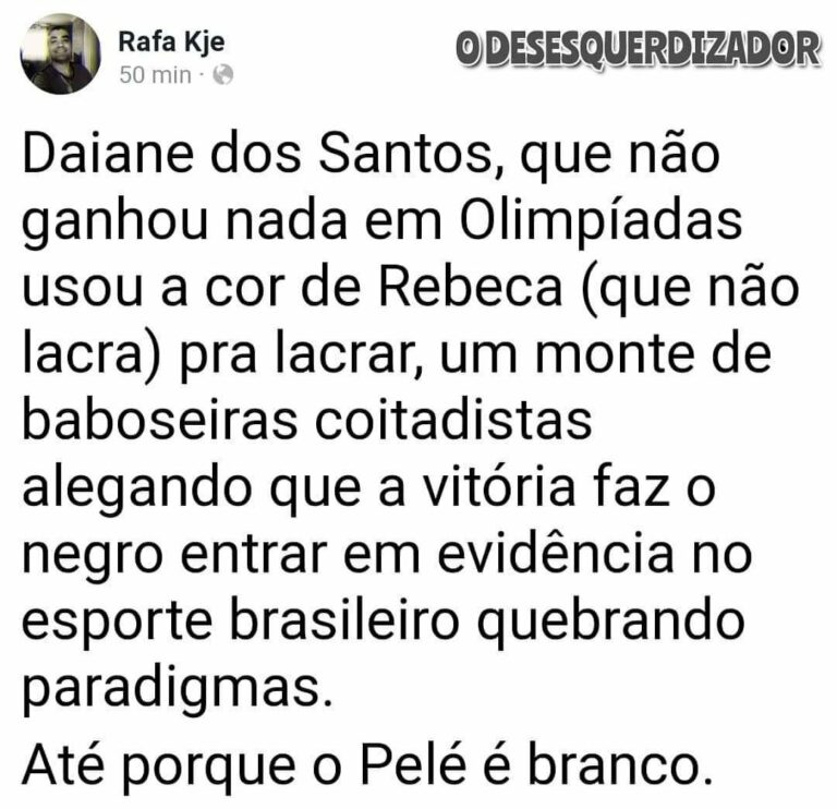 Internautas apoiam declaração de Rebeca Andrade