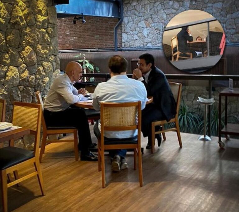 Rodrigo Maia, Alexandre de Moraes e Rodrigo Garcia são vistos em restaurante