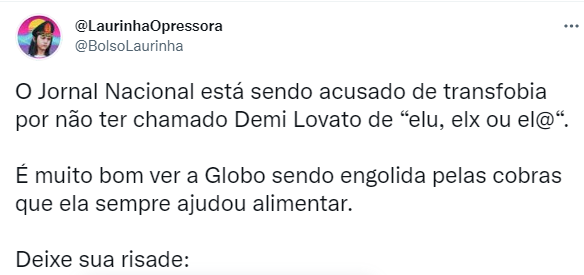Internautas repercutem notícia do Jornal Nacional sobre Demi Lovato