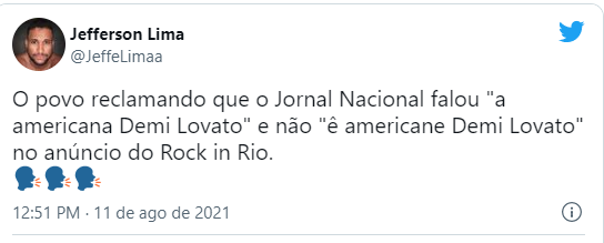 Internautas repercutem notícia do Jornal Nacional sobre Demi Lovato