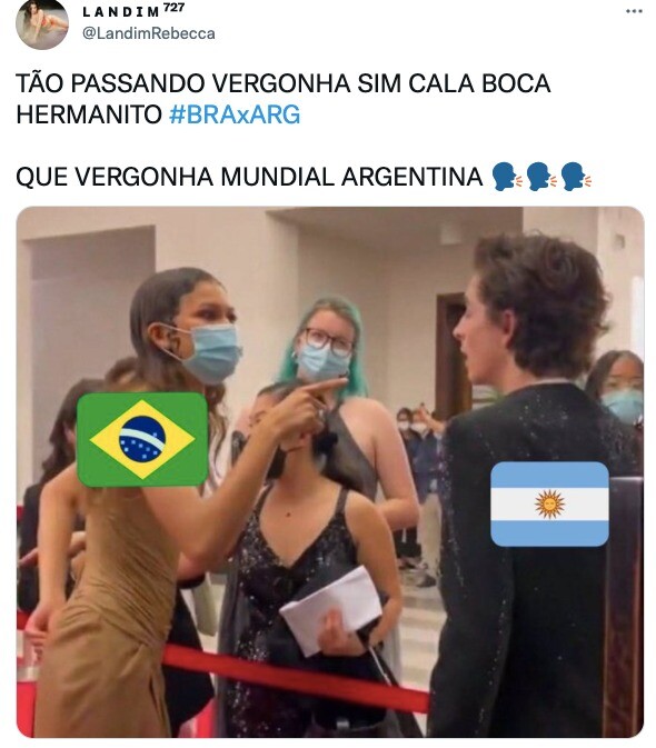 Confusão no jogo entre Brasil e Argentina gerou memes nas redes sociais