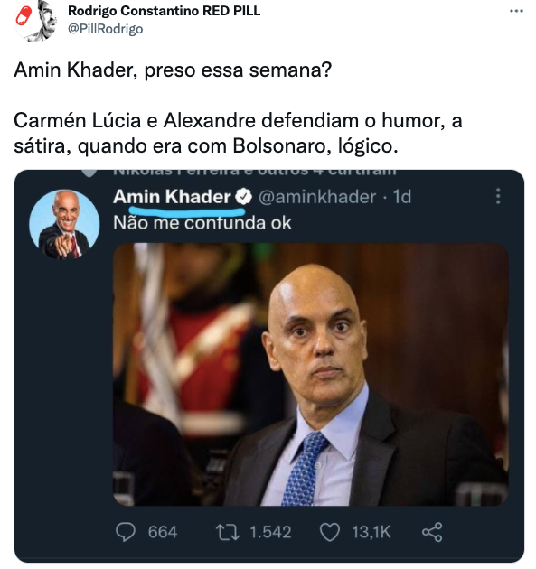 Amin Khader vira meme após pedir para não ser confundido com o ministro Alexandre de Moraes