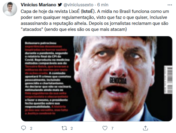 Web critica a IstoÉ por capa que compara Bolsonaro a Hitler