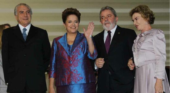 Presidente Lula e dona Marisa durante coquetel comemorativo à diplomação da presidenta eleita Dilma Rousseff e o vice Michel Temer, realizado no Palácio Itamaraty, em Brasília.