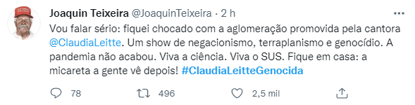 Usuários de redes sociais criticaram Claudia Leitte após festa em São Paulo