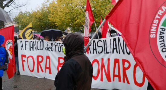 Protesto na  Itália