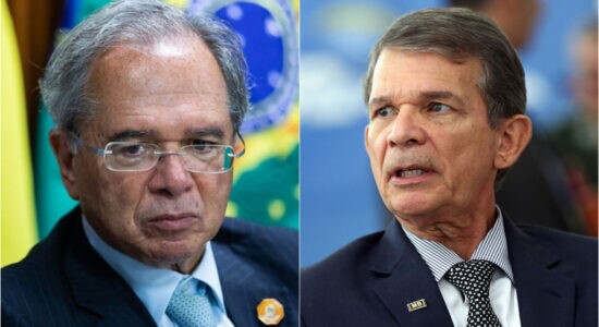 Ministro da Economia Paulo Guedes e o presidente da Petrobras, Joaquim Luna e Silva