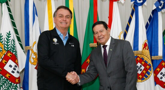 Presidente Jair Bolsonaro e o vice, Hamilton Mourão