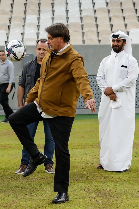 Visita de Bolsonaro ao estádio Lusail, no Qatar
