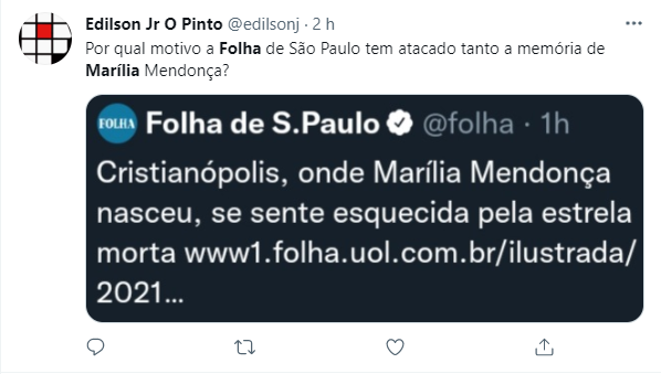 Folha foi criticada por dizer que cidade se sentia esquecida por Marília Mendonça