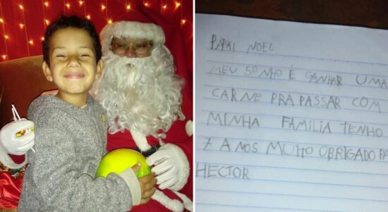 Em carta a Papai Noel, menino pede carne para ceia da família