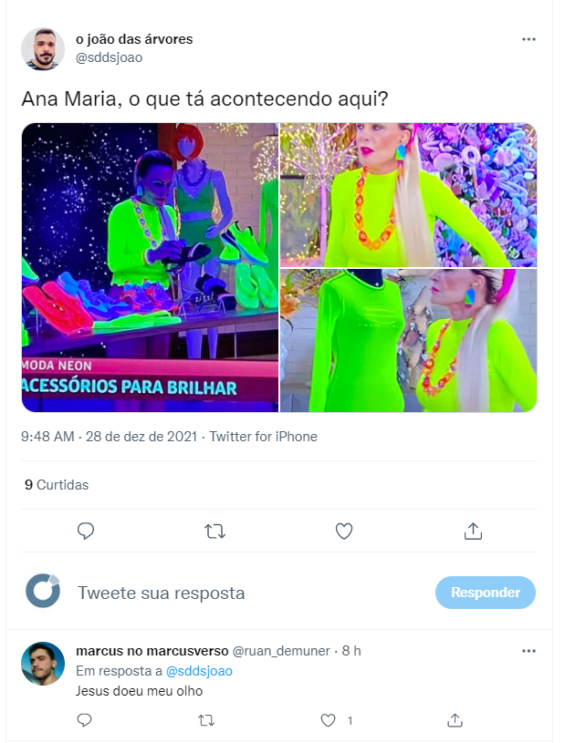 Roupa neon de Ana Maria Braga provocou comentários nas redes sociais