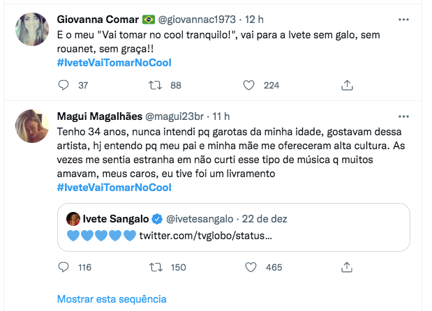 Web reage a crítica de Ivete a Bolsonaro: #IveteVaiTomarNoCool
