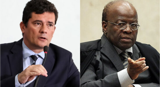 Ex-ministros Sergio Moro e Joaquim Barbosa