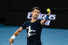 Novak Djokovic durante treinamento