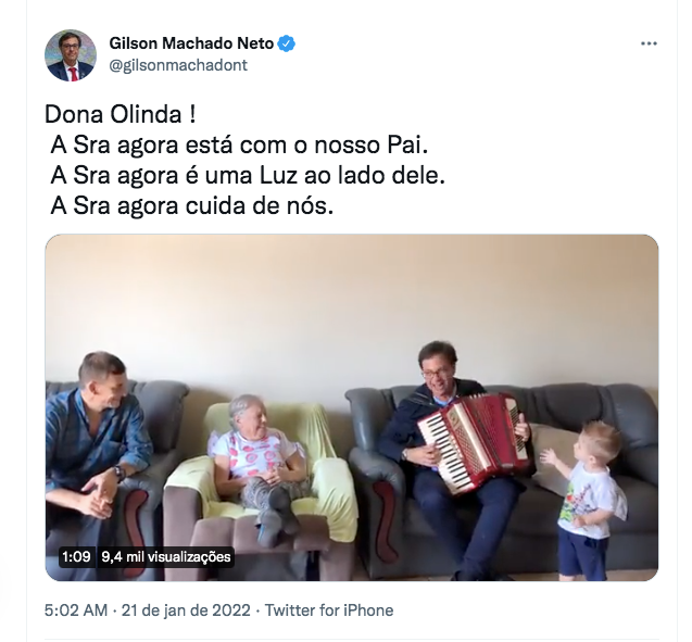 Políticos lamentam a morte da mãe do presidente Jair Bolsonaro