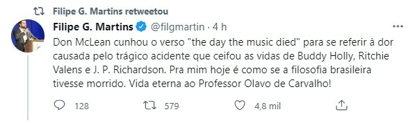 Personalidades lamentam morte de Olavo de Carvalho