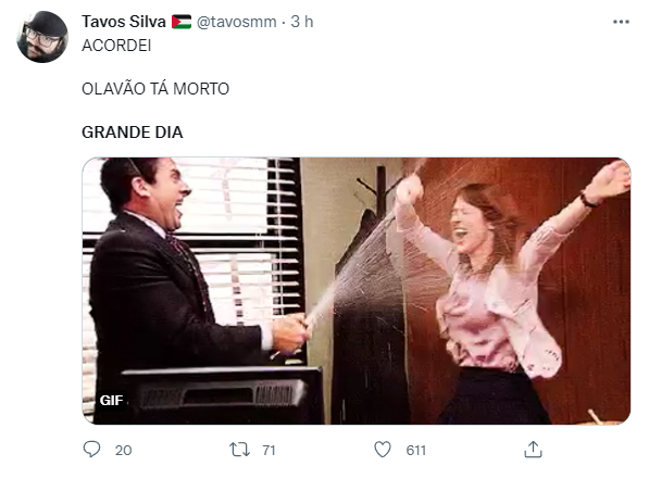 Prints posts celebrando a morte de Olavo de Carvalho