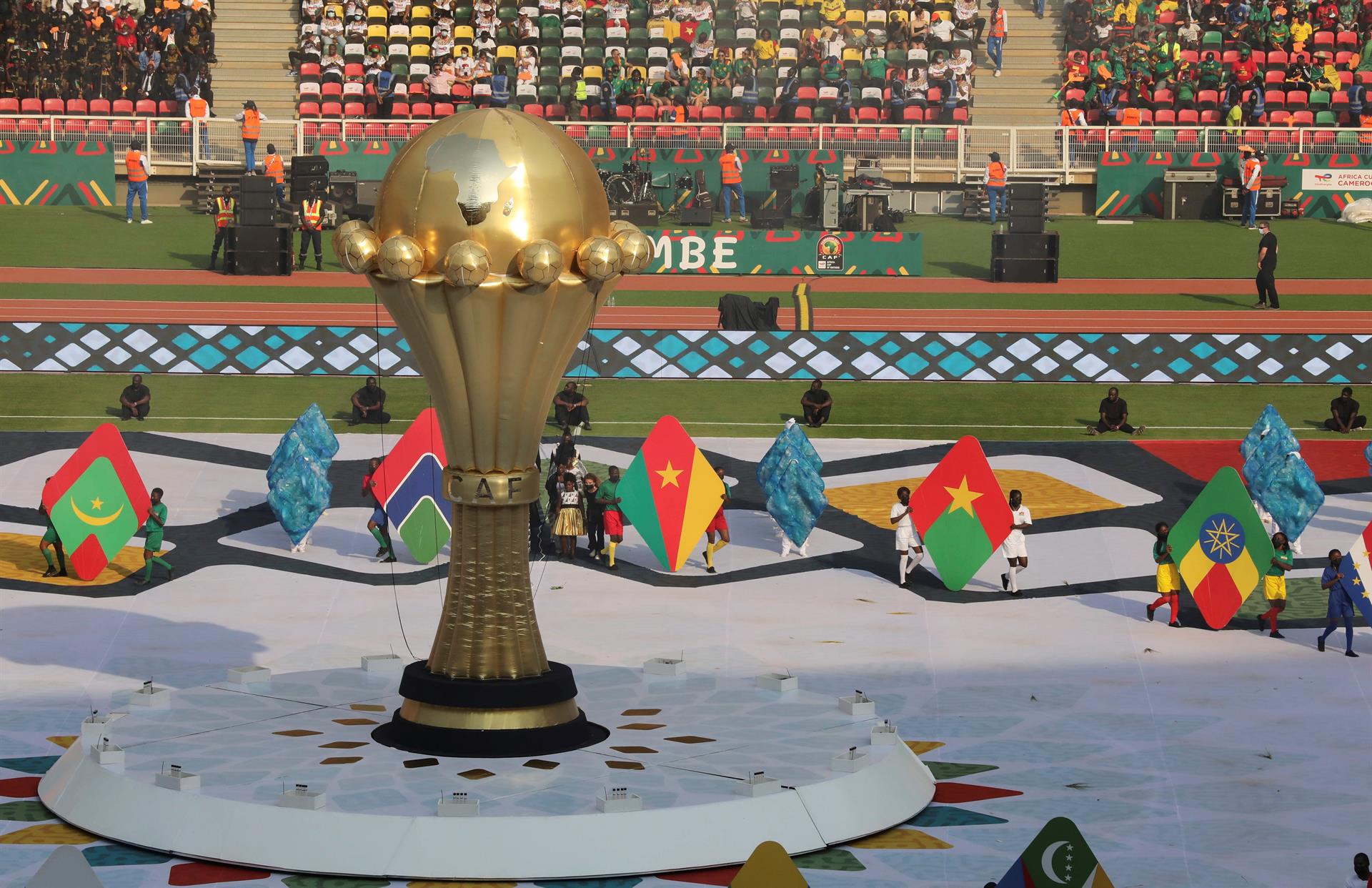 Visão geral da cerimônia de abertura antes do futebol da Copa das Nações Africanas de 2021