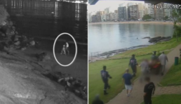 Câmeras de segurança registraram momento em que casal chegou à praia do Ermitão
