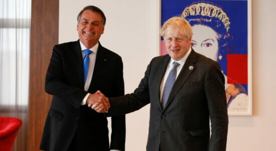 Presidente Jair Bolsonaro e o primeiro-ministro do Reino Unido, Boris Johnson