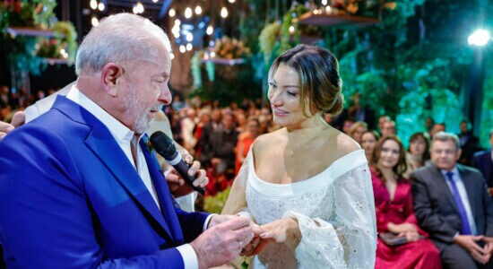 Lula em seu casamento com a socióloga Rosângela Silva