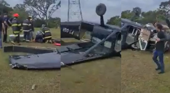 Avião caiu em estrada vicinal em SP