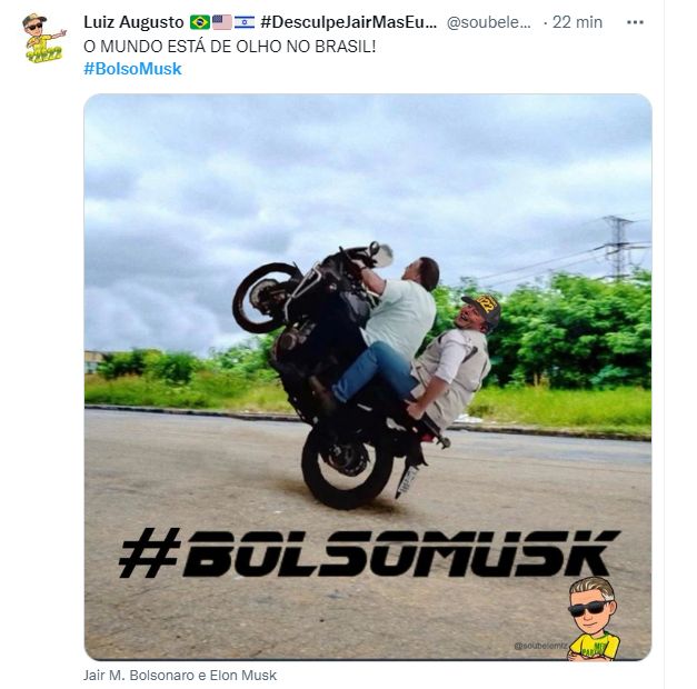 Encontrou de Bolsonaro e Musk geraram memes na web