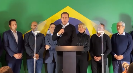 João Doria em anúncio que oficializou sua saída da corrida presidencial