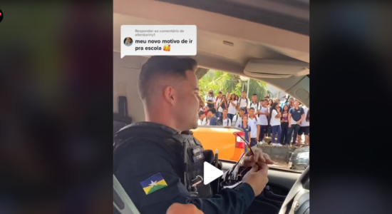 Policial faz sucesso em rede social após ocorrência em escola