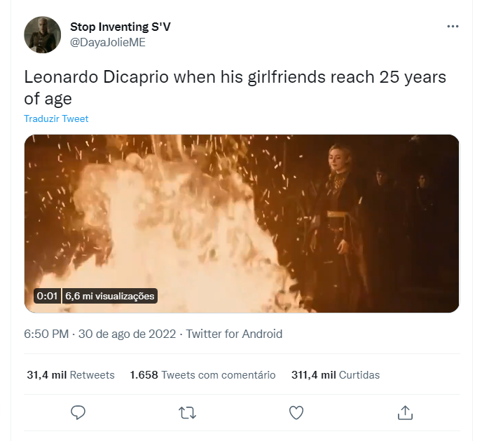 DiCaprio termina namoro, e web faz memes sobre idade