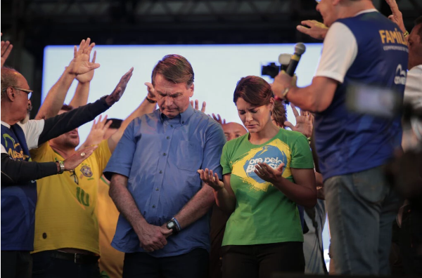 Bolsonaro e Michelle na Marcha para Jesus