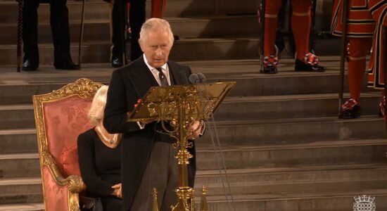 Rei Charles III em discurso ao Parlamento