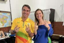 Flávio Bolsonaro e esposa, Fernanda Antunes Figueira