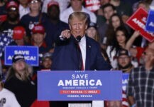 Former US President Donald J. Trump holds Save America rally in Nevada