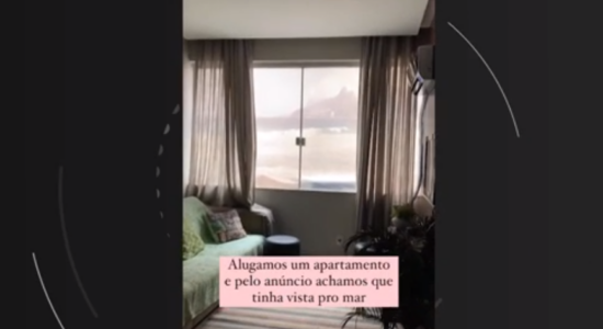 Jovem aluga apartamento e fica surpresa com vista fake para o mar