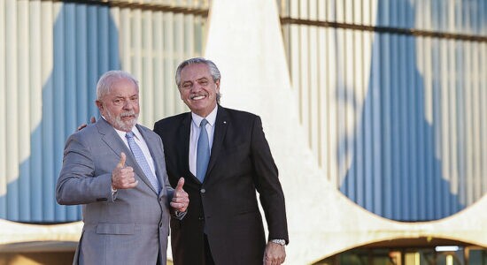 Luiz Inácio Lula da Silva, durante Reunião com o presidente da República Argentina, Alberto Fernández