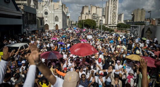 Protesto de evangélicos na Venezuela